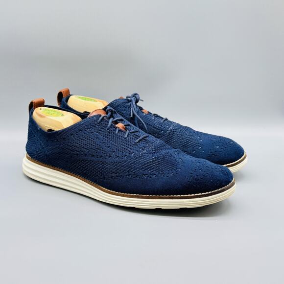 Cole Haan Shoes Mens 12 Navy Blue Grand OS Bounce Knit Wingtip Oxford Sneakers main image 9